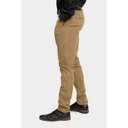 Victorious Mens Basic Casual Slim Fit Stretch Chino Pants DL1250 - KHAKI - 36/30