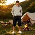 thumbnail image 5 of Cargo Shorts for Men Below Knee Stretch Waist Hiking Shorts Casual Quick Dry Workout Short with Multi-Pockets, L, 5 of 6