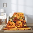 thumbnail image 7 of Halloween Blanket Throw Blanket for Couch Sofa and Bed, Halloween Cute Pumpkin (4) Halloween Plush Throw Blanket, Halloween Decor Fuzzy Cuteness Comfy Flannel Blanket, 7 of 7