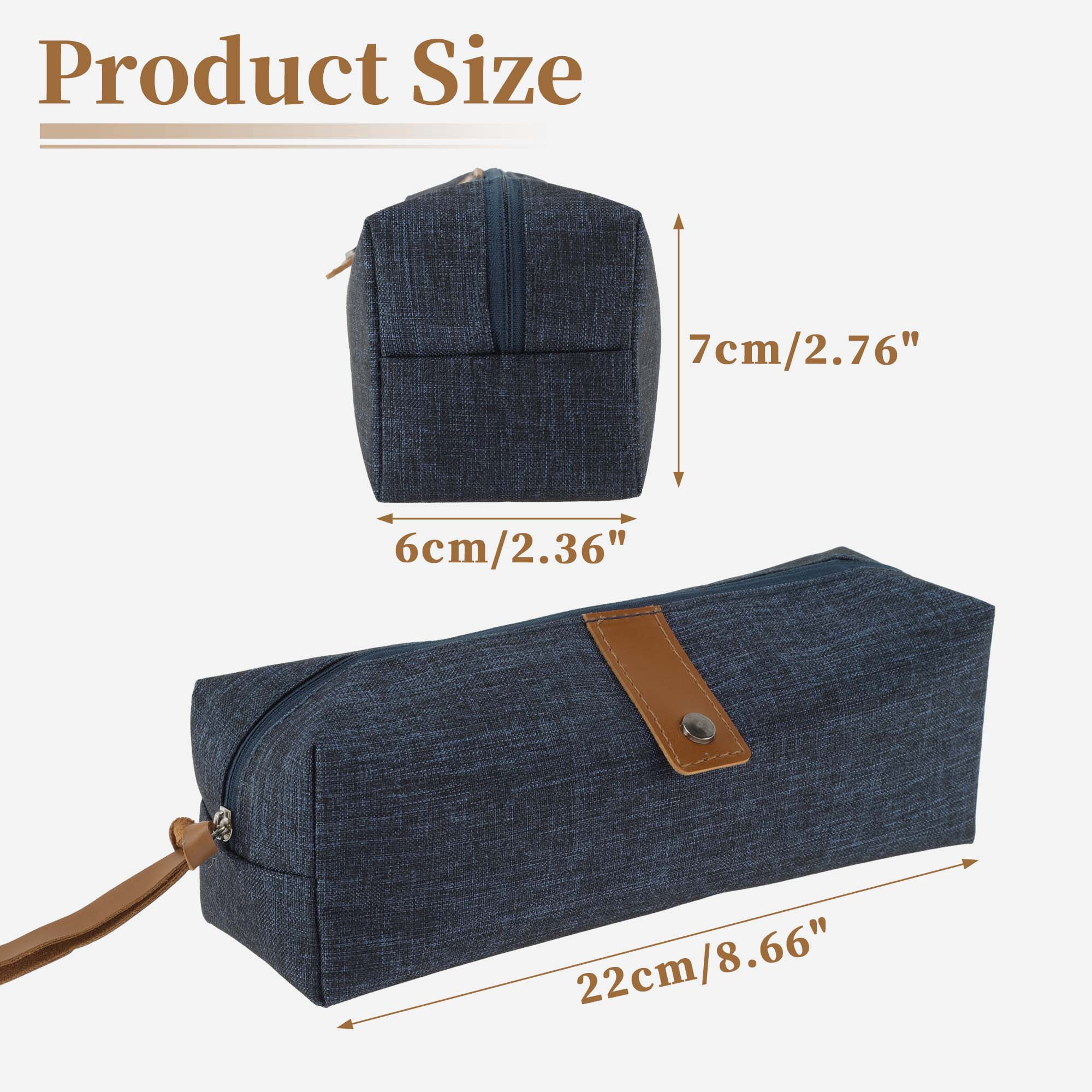 Unique Bargains Snowflake Oxford Style Pencil Pouch with Large Capacity Blue