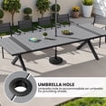 thumbnail image 4 of Crestlive Products 118" Outdoor Dining Table for 8-12, Aluminum Sturdy Frame with Umbrella Hole, Gray Wood-Grain Top, 4 of 7