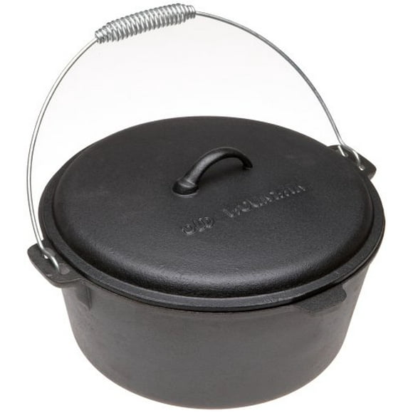 Old Mountain Pre Seasoned 10112 8 Quart Dutch Oven with Dome Lid and Spiral Bail Handle