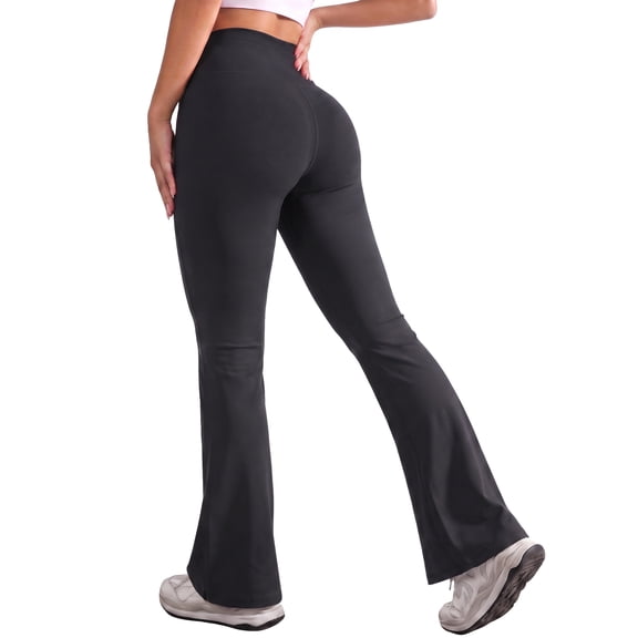 ValueVibe Flare Leggings for Women High Waisted Stretch Yoga Pants Soft Bootcut Workout Leggings, Black XL