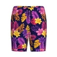 thumbnail image 4 of Naloa Purple Flower Men's Short Pajama Pants, Lounge Comfort Shorts with Elasticized Waistband and Side Pockets - Medium, 4 of 9
