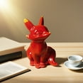 thumbnail image 4 of tasrioml Cinnabar Fox Ornament Red Fox Figurine Miniature Fox Statue Sculpture Car Dashboard Home Office Feng Shui Decoration, 4 of 8
