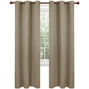 Deconovo Thermal Insulated Blackout Curtains, Solid Grommet Window Curtains for Living Room/Bedroom/Nursery Roo,m 42x45 Inch, Khaki, 2 Panels
