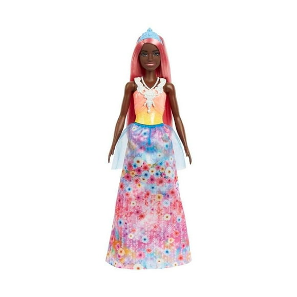 Muñeca Barbie Dreamtopia Princesa Cabello Rosa Pastel Corona Azul