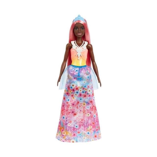 Muñeca Barbie Dreamtopia Princesa Cabello Rosa Pastel Corona Azul
