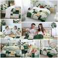 thumbnail image 5 of Abstract Street Art Duvet Cover Set Full Size, Vintage Watercolor Green 4 Piece Soft Microfiber Bedding Set with 1 Duvet Cover, 1 Flat Sheet, 2 Pillowcases, 5 of 9