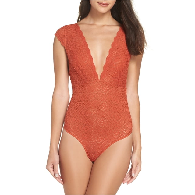 Free People Combinaison en Dentelle String pour Femmes, Orange, Grand