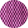 thumbnail image 1 of Ahgly Company Indoor Round Checkered Pink Modern Area Rugs, 8' Round, 1 of 4