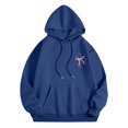 thumbnail image 7 of Christian Hoodies for Women Pink Cross Bow Print Sweatshirt Oversized Long Sleeve Faith Graphic Hooded Pullover Top, 7 of 7