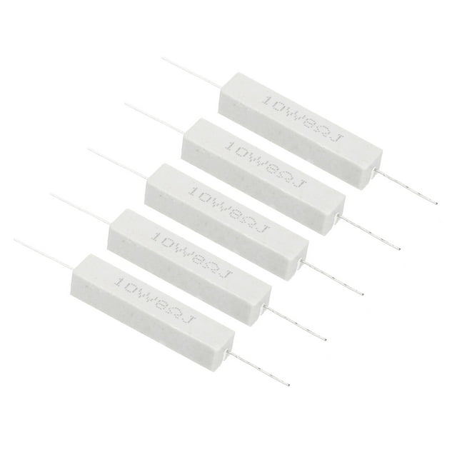 Unique Bargains 5 Pcs Résistances 8 Ohm, Résistance Céramique 10W Kit de Résistance de Puissance Tolérance 5 % pour Adaptateurs Audio