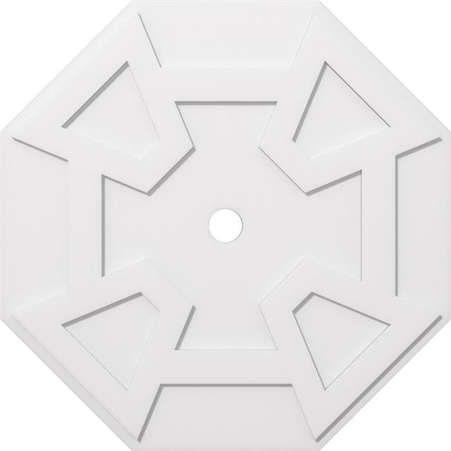 Ekena Millwork CMP40LG-03000 40 in. OD x 3 in. ID Square Logan Architectural Grade PVC Contemporary Ceiling Medallion