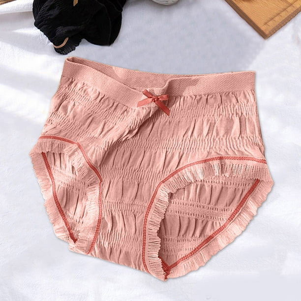 B91xZ Women's Cotton Underwear Ribbed Cotton Brief Underwear,Mint Green L 