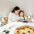 thumbnail image 5 of Manfei Wildlife Lions Bedding Comforter Set,Jungle Zebra Lions Twin Comforter Sets,Kawaii Elephant Giraffe Bedding Set For Men Women,Super Cozy Room Decor Reversible,2pcs, 5 of 8