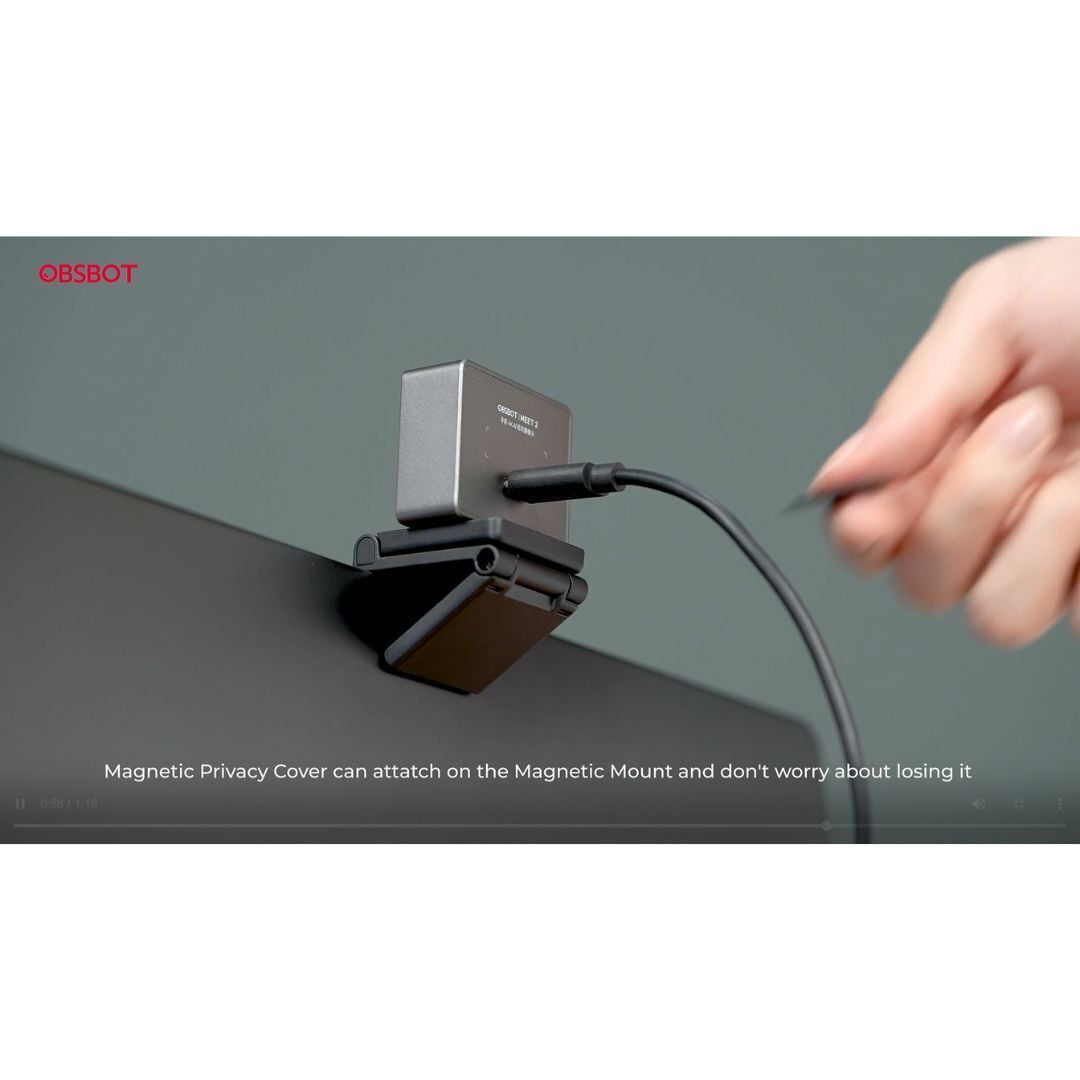 OBSBOT Meet 2 AI-Powered 4K Webcam with Fast Auto Focus, Gesture Control, and Built-In Omnidirectional Microphones (Space Gray)