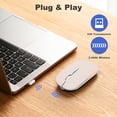 thumbnail image 4 of SANPTENT LED Wireless Mouse, Slim Rechargeable Silent Mouse, 2.4G Portable USB Optical Computer Mice with USB Receiver - Pink, 4 of 7