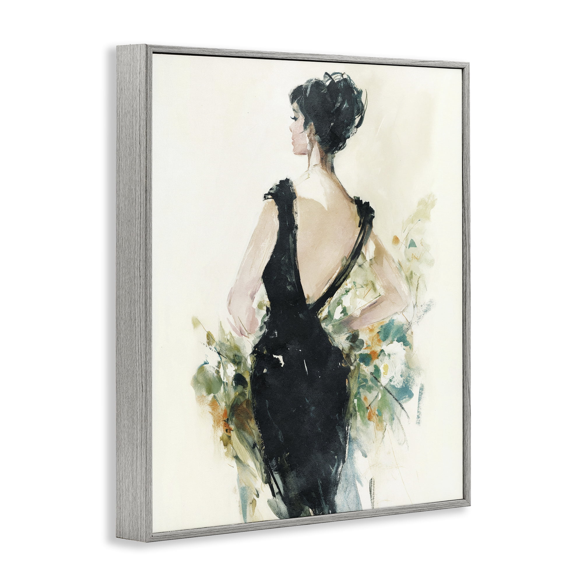 Stupell Industries Backless Reverie Gown Gray Framed Giclee Art, design by Svetlana Aleynikova