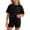 Black, variant on Girls Outfit Sets Short Sleeve, Summer 2 Piece Casual T-shirts and Shorts Sets Pink Size 12