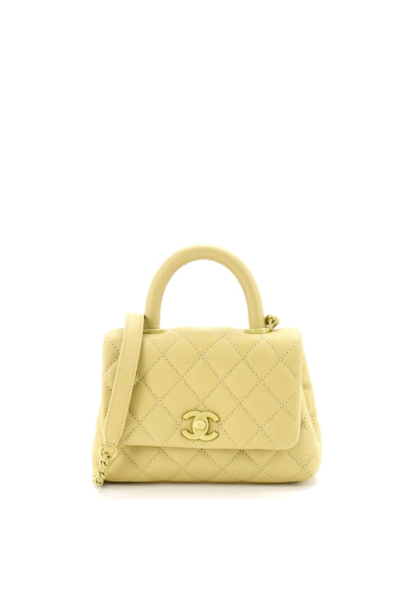 Pre-Owned Coco Top Handle Bag Quilted Caviar Extra Mini By Rebag