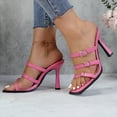 thumbnail image 5 of COM STAR Women’s High Heel Sandals Strappy Square Toe Stiletto Heels Open Toe Dress Shoes Adjustable Buckle Heels for Party Wedding Evenin, 5 of 9
