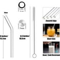 thumbnail image 2 of Short Glass Straws, 6 in x 10 mm Clear Straws for Cocktails, Whiskey, Coffee, Pack of 8 with Cleaning Brush, 2 of 8