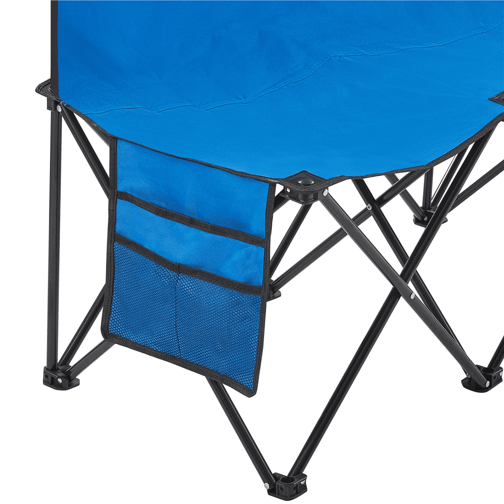 Renwick 8-Seat Folding Camping Bench with Backrest, Blue