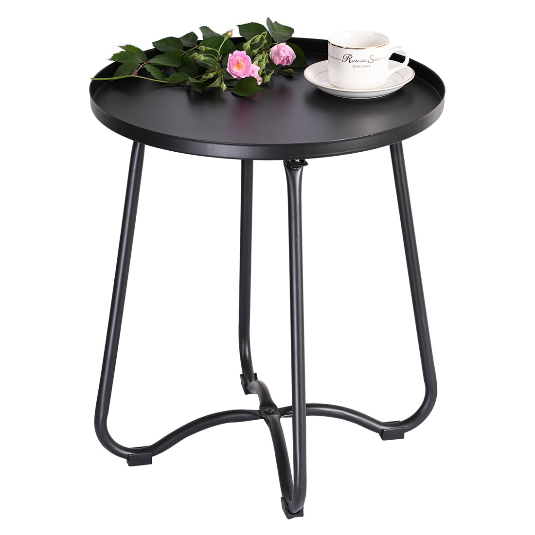 Outdoor Side Tables, Weather Resistant Steel Patio Side Table Anti-Rust ...