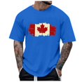 thumbnail image 1 of Chemise Homme Fête du Canada Fête Nationale Décontractée Vintage Imprimé Partiel Col Rond Manches Courtes, 1 of 4