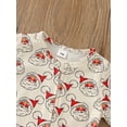 thumbnail image 4 of Faithtur Barboteuse d'Automne de Noël pour Bébé, Imprimé de Père Noël Dessin Animé, Manches Longues, Col Rond, Combinaison à Fermeture Éclair Invisible + Bandeau à Nœud, 4 of 9