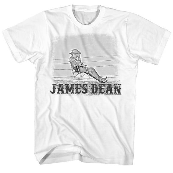 James Dean Chair Fence White Adult T-Shirt