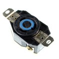 thumbnail image 2 of Leviton Contacto con Seguro de Montaje Empotrado Grado Industrial de 30 Amp, 250 Volts, V-0-Max, Conexi&oacute;n a Tierra, Color Negro Leviton NA, 2 of 3