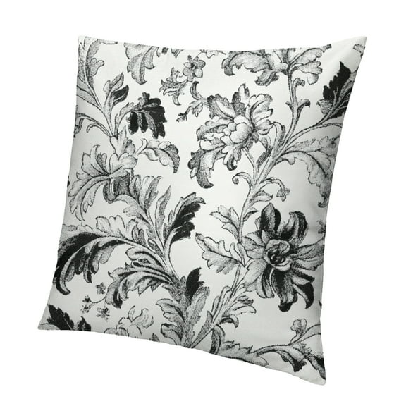 Autua Vintage Black and White Floral Pillow Covers Chinoiserie Flower Decorative Outdoor Throw Pillow Covers Spring Pillowcases Cushion Covers for Couch Sofa Bed Home Decor 12x12in