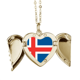 thumbnail image 1 of Islandia national flag Europa país Collar colgante en forma de melocotón con alas Unbranded M, 1 of 3