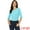 Aqua Blue, variant on Women's Elbow Sleeves Boat Neck Slim Fit Classic Tee L White