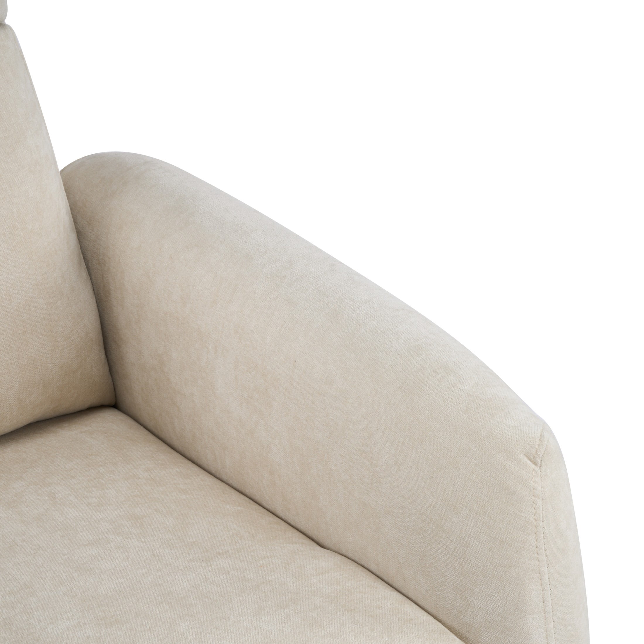 Christopher Knight Home 360° Swivel Glider Chair, Manual Upholstered Recliner with Wood Base, Beige