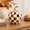 Chocolate Check-Mini, variant on Sterling Check Mini Pumpkin Figurine, Gray-and-White Checkered Decor