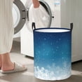 thumbnail image 5 of Fuzoiu Christmas Snowflakes Print Circular Hamper,Laundry Basket with Handle,Collapsible Laundry,Dirty Clothes Storage Basket,for Bedroom Bathroom Dorm Living Room-Medium, 5 of 6