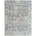thumbnail image 4 of ReaLife Rugs Machine Washable Printed Vintage Distressed Trellis Gray-Turquoise Eco-friendly Recycled Fiber Area Runner Rug (4' x 6'), 4 of 8