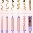 thumbnail image 4 of 6 in 1 Interchangeable Ceramic Curling Iron, Curling Wand Set with Hair Straightener Brush, Instant Heat-Up, Auto Shut Off with LCD & Temperature Adjustment Include Glove, Dual Voltage, 4 of 6