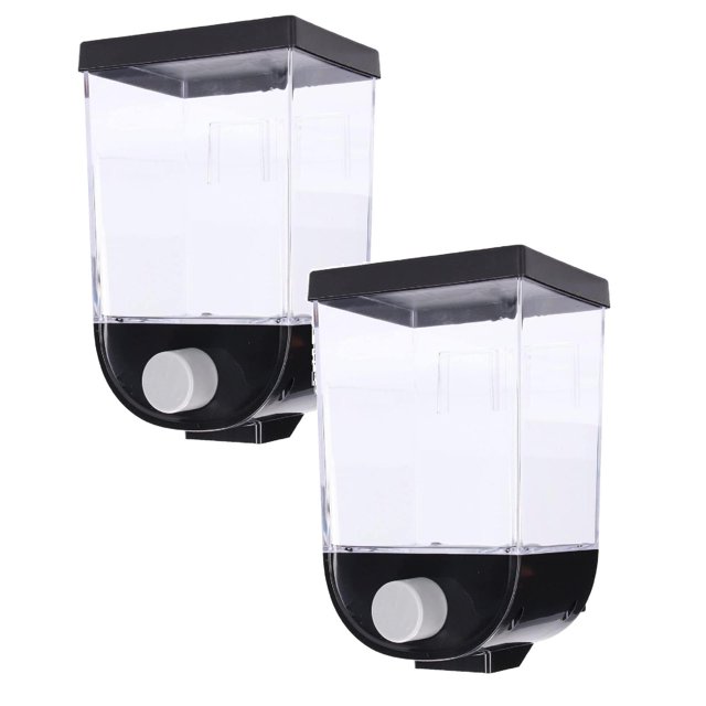 2PC Blue Juice Cereal Dispenser Countertop Cereal Containers Storage 1.5L /1LOrganization And Storage Containers For Kitchen Dry Food Dispenser For Rice Grains Snack Oatmeal Pet Food Black