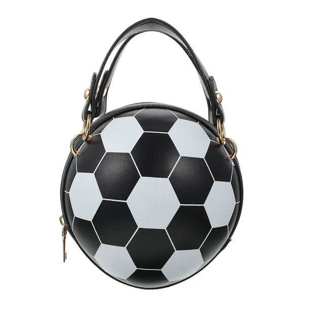 KAKOWELY Adorable bolso bandolera redondo con diseño de fútbol para mujer