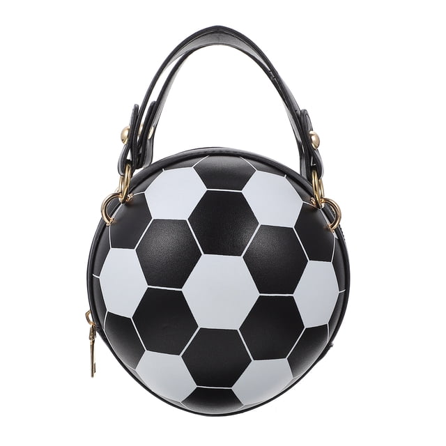 KAKOWELY Adorable bolso bandolera redondo con diseño de fútbol para mujer