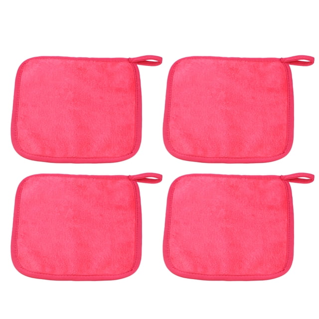 4uds Paño de limpieza Unique Bargains Lavable Rosa Rojo 20x20cm