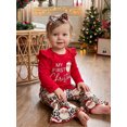 thumbnail image 6 of RUINIXCW Baby Girls Christmas Outfit Long Sleeve Romper Print Pants Headband, 6 of 8