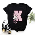 thumbnail image 3 of Camiseta de algodón para niños de Disney Minnie Mouse, divertida camiseta con estampado de 26 letras mayúsculas de la A a la Z, camisetas góticas para niñas, camisetas kawaii de verano, 3 of 5