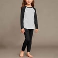 thumbnail image 4 of vdgthytj Toddler Boys Girls Thermal Underwear Color Block Long Sleeve Shirt Pants 2PCS Kids Base Layer Set Sleepwear, 4 of 5