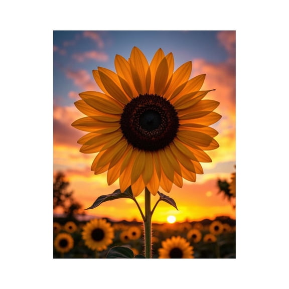 Paint by Numbers Kit for Adults, Sunflower Sunset Bliss Paint by Numbers, Easy Paint by Numbers Kit for Adults Beginner, DIY Adult Paint by Number Kits on Canvas, 12x16in Home Decor