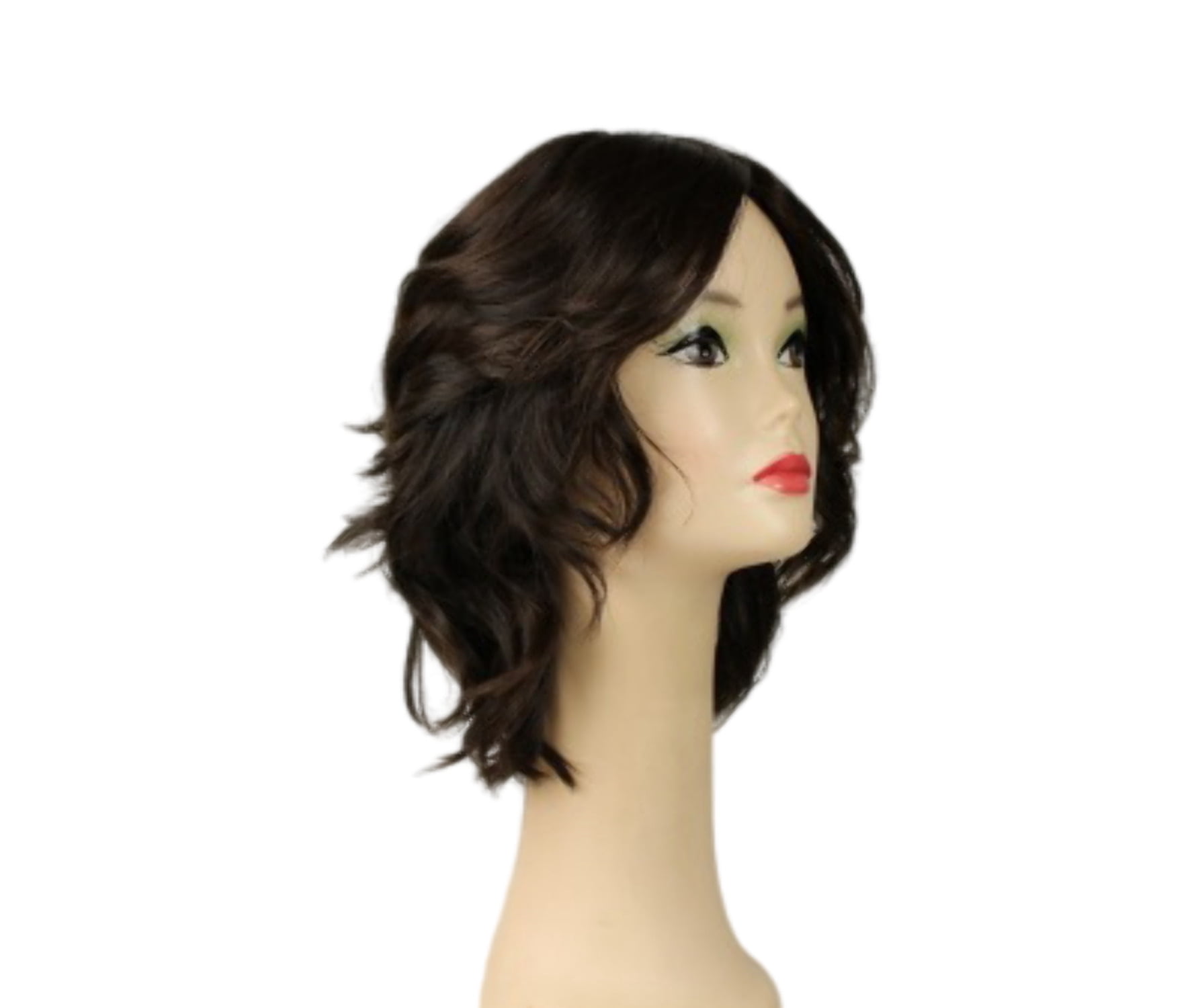 European Human Hair Freeda Wig Regina Dark Brown Multi-Directional Skin Top Size L